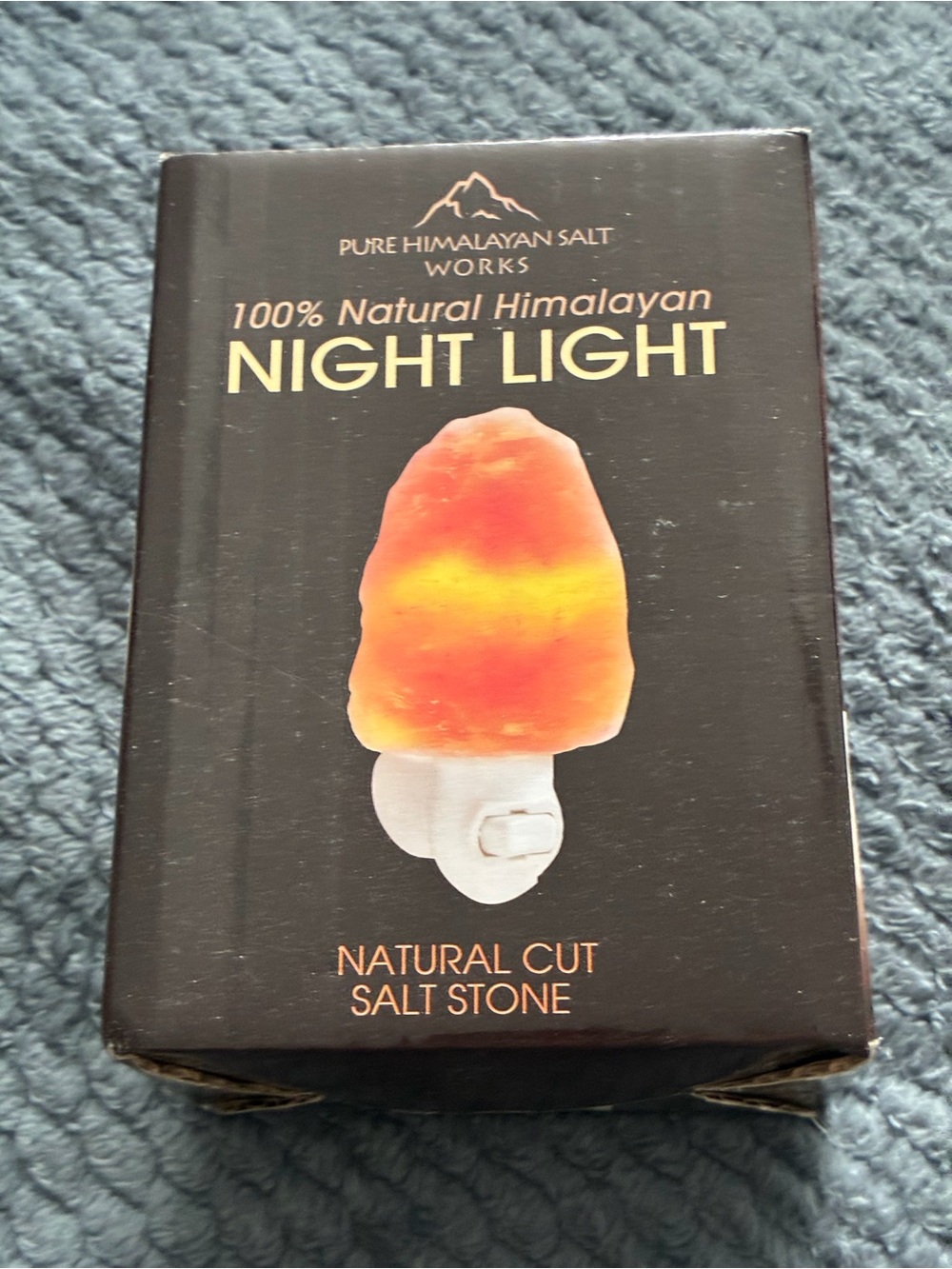 Orange Night Light with Himalayan Salt - Natural Cut Salt Stone